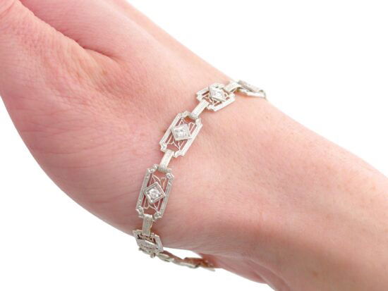 Art Deco Diamond Bracelet Wrist View