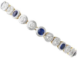 Antique Sapphire Diamond Yellow Gold Bracelet