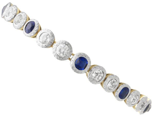 Antique Sapphire Diamond Yellow Gold Bracelet