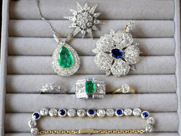 Emerald Sapphire and Diamond Jewellery Box