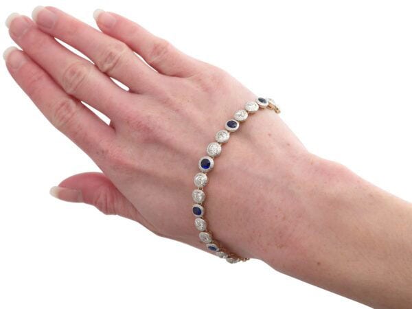 Yellow Gold Sapphire Bracelet Worn