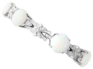 Vintage Opal Diamond White Gold Bracelet