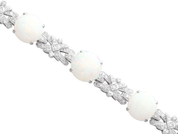 White Gold Opal Diamond Link Detail