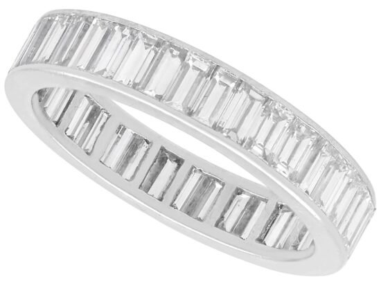 Baguette Diamond Full Eternity Ring in Platinum