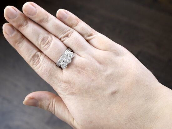 diamond rings on finger