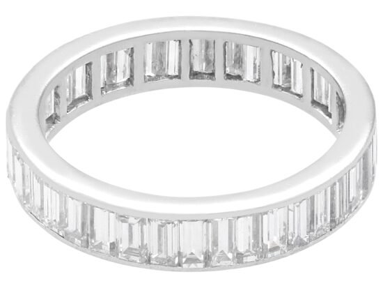 Baguette Diamond Full Eternity Ring in Platinum
