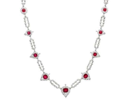 Victorian Ruby and Diamond Choker Necklace