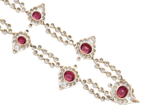 Victorian Ruby and Diamond Choker Necklace reverse