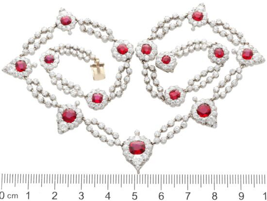 Victorian Ruby and Diamond Choker Necklace size