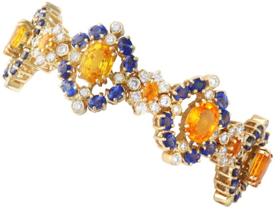 Yellow Blue Sapphire Bracelet