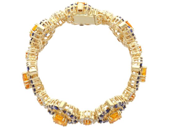 Contemporary Sapphire Diamond Bracelet