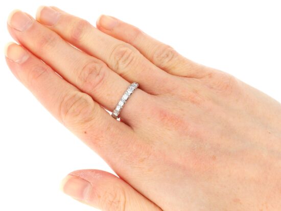 wearing 1930s Diamond Eternity Ring in White Gold