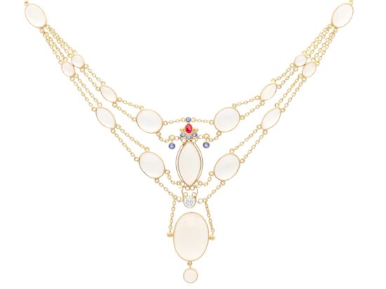 Antique Gold Moonstone Necklace