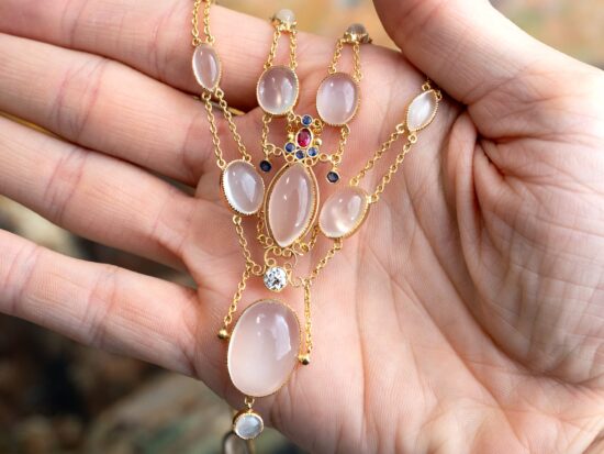 Antique Gold Moonstone Necklace