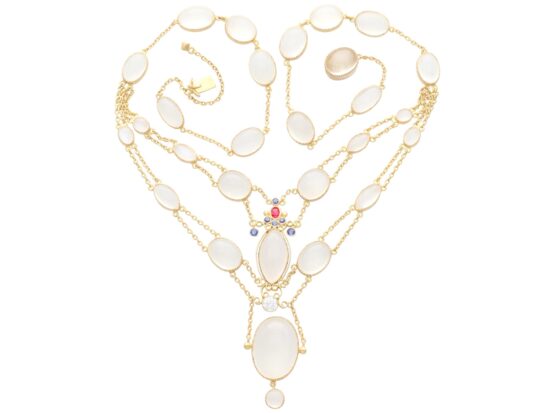 Antique Gold Moonstone Necklace