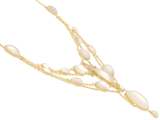 Antique Gold Moonstone Necklace setting