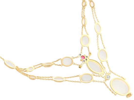 Antique Gold Moonstone Necklace reverse