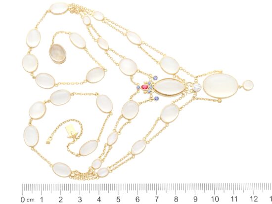Antique Gold Moonstone Necklace size