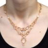 Antique Gold Moonstone Necklace wearing