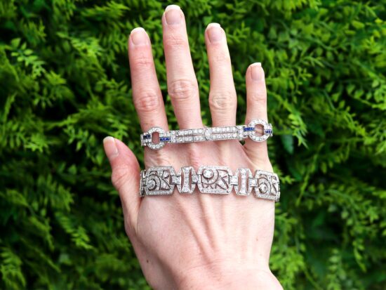 Art Deco bracelets outside