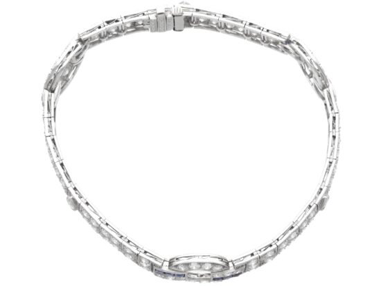 Antique Diamond and Sapphire Bracelet in Platinum