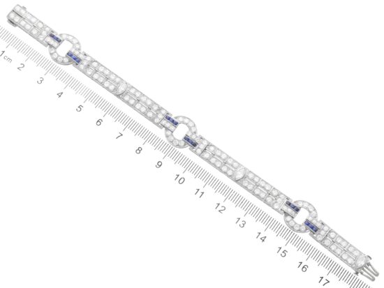 Antique Diamond and Sapphire Bracelet in Platinum size