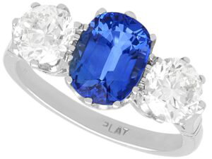 Madagascar Sapphire Trilogy Engagement Ring