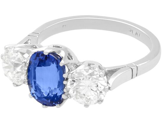 Sapphire and Diamond Trilogy Ring