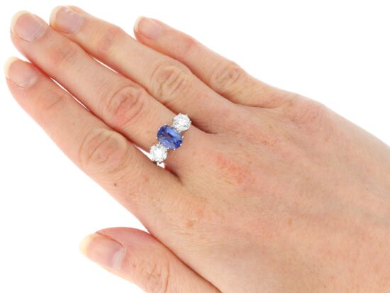 Vintage Sapphire and Diamond Trilogy Ring