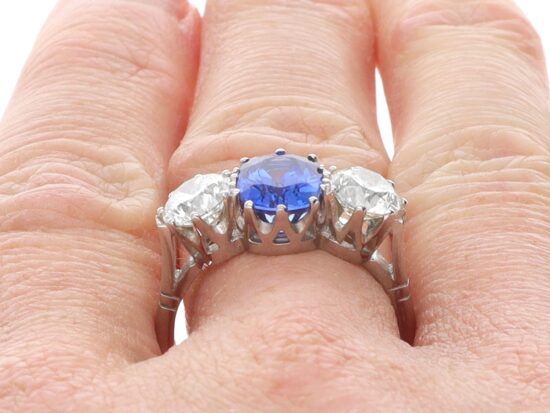 Wearing Vintage Sapphire and Diamond Ring