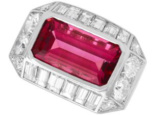 Close Up of Pink Tourmaline Cocktail Ring