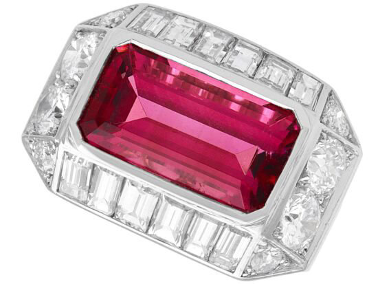 Close Up of Pink Tourmaline Cocktail Ring