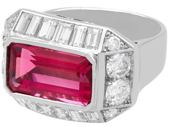 Six Channel Set Baguette Cut Diamonds Close Up