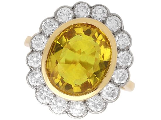 Yellow Sapphire Cluster Ring