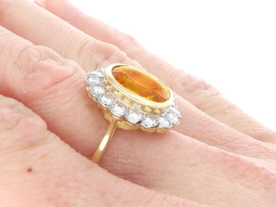 Sapphire Ring Worn On Hand Close Up