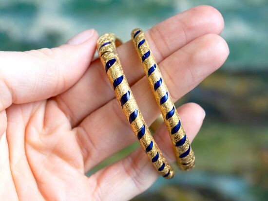 Blue Enamel Bangle Detail
