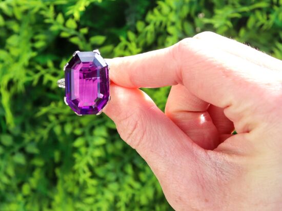 Octagonal Cut Amethyst Dress Ring Outside