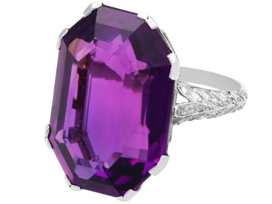 Octagonal Cut Amethyst Ring