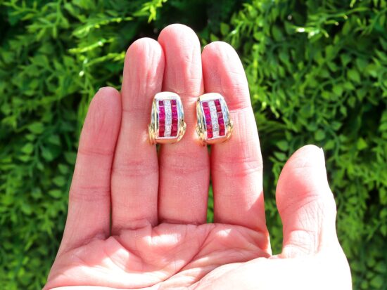 1.22ct Ruby Earrings Front
