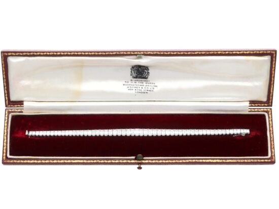 boxed Luxury 14 carat Diamond Line Bracelet in Platinum
