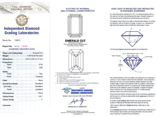 Luxury 14 carat Diamond Line Bracelet in Platinum certificate