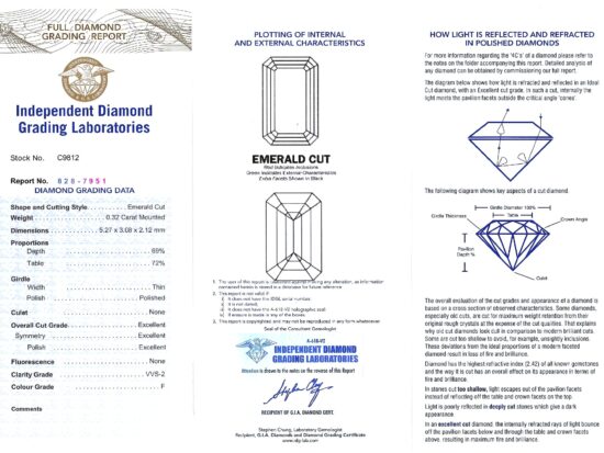Luxury 14 carat Diamond Line Bracelet in Platinum certificate