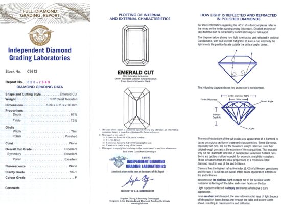 Luxury 14 carat Diamond Line Bracelet in Platinum certificate