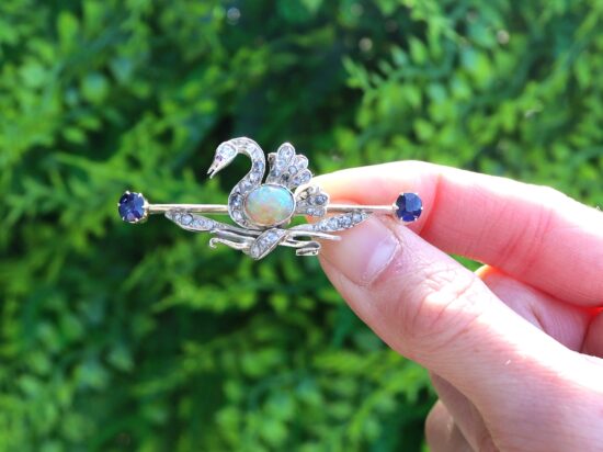 Cabochon Opal Brooch Detail