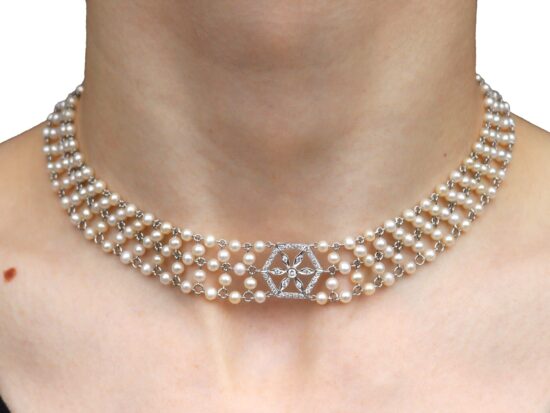 Pearl Choker Worn