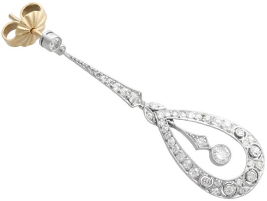 Platinum Diamond Earrings Detail