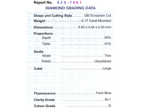 IDGL Diamond Certificate Image