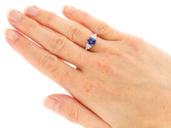 Sapphire Ring Worn On Hand