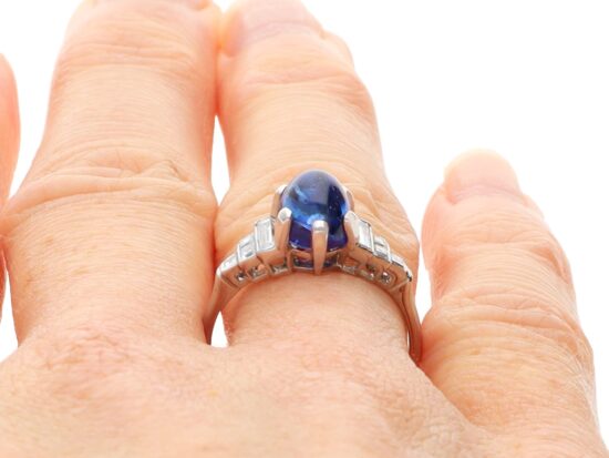 Sapphire Diamond Ring On Hand