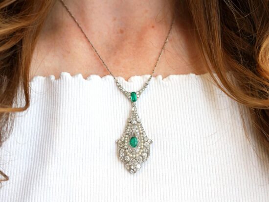Emerald Diamond Pendant
